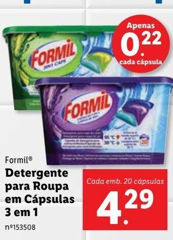 Lidl Detergente em cápsulas formil promoção