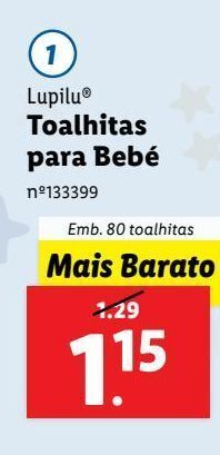Lidl Lenços umedecidos lupilu promoção