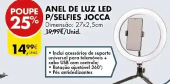 Pingo Doce Anel de Luz LED P/Selfies Jocca 27x2,5cm promoção