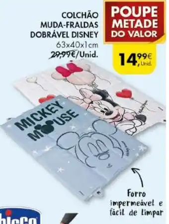 Pingo Doce Colchão Muda-Fraldas Dobrãvel Disney 63x40x1cm promoção