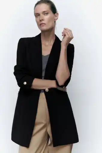 ZARA Blazer comprido com botão promoção