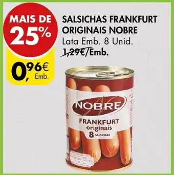 Pingo Doce Salsichas Frankfurt Originais Nebre 8 Unid promoção