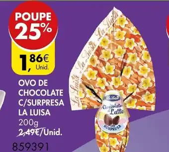 Pingo Doce Ovo de Chocolate C/Surpresa la Luisa 200g promoção