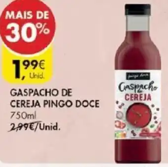 Pingo Doce Gaspacho de Cereja Pingo Doce 750ml promoção