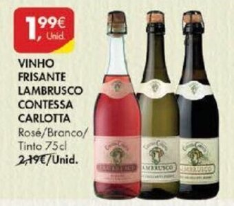Pingo Doce Vinho Frisante Lambrusco Contessa Carlota 75cl promoção