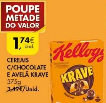 Pingo Doce Cereais C/ Chocolate e Avelá Krave 375g promoção
