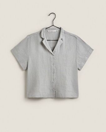 ZARA HOME Camisa linho manga curta promoção