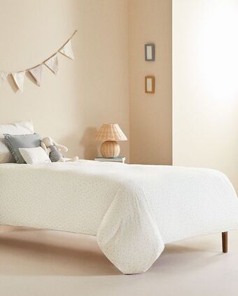 ZARA HOME Capa de edredão linho folhas promoção