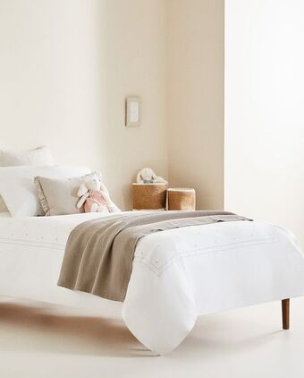 ZARA HOME Capa de edredão bordado luas e estrelas promoção