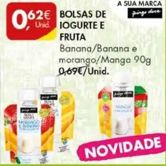 Pingo Doce Bolsas de Iogurte e Fruta 90g promoção