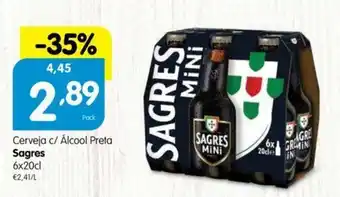 Minipreço Cerveja c/ Alcool Prata Sagres 6x20cl promoção