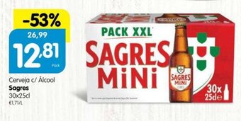 Minipreço Cerveja c/ Alcool Sagres 30x25cl promoção