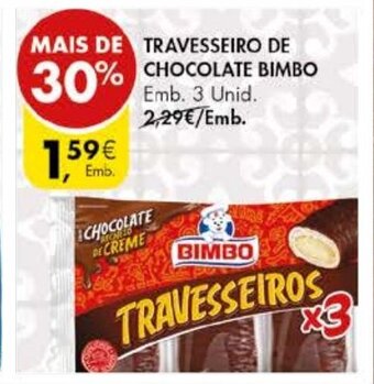 Pingo Doce Travesseiro de Chocolate Bimbo 3 Unid promoção