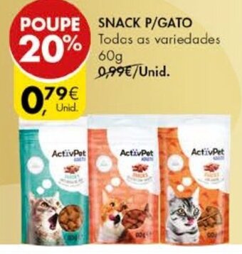 Pingo Doce Snack P/Gato 60g promoção