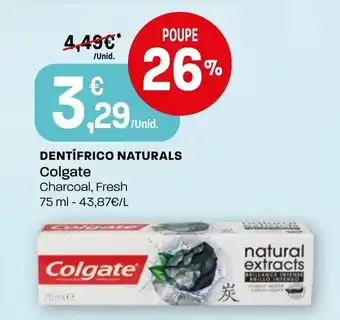 Intermarché Dentrifrico Naturals Colgate 75ml Charcoal promoção