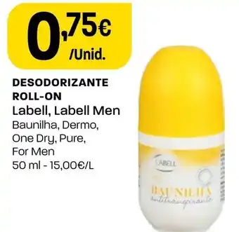 Intermarché Desodorizante Roll On Labell, Labell Men 50ml promoção