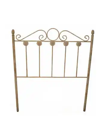 Cabeceira metal flor branco/ouro 150 - 0001198
