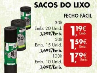Sacos do Lixo Fecho Fácil 30lt 20 Unid