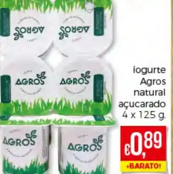 Bolama Iogurte Agros Natural Açucarado 4x125g promoção