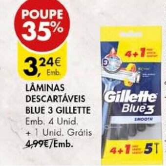 Pingo Doce Lâminas Descartáveis Blue 3 Gillette 4 Unid promoção