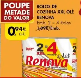 Rolos de Cozinha XXL Olé Renova 2=4 Rolos