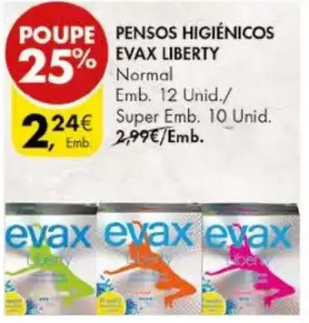 Pingo Doce Pensos Higiénicos Evax Liberty Normal 12 Unid promoção