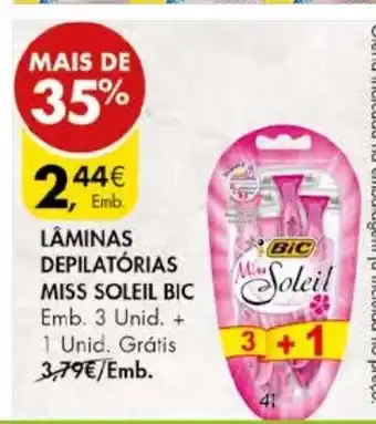 Pingo Doce Lâmpada Depilatórias Miss Soleil Bic 3 Unid promoção
