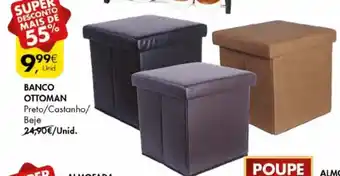Pingo Doce Banco Ottom Preto/Castanho/Beje promoção