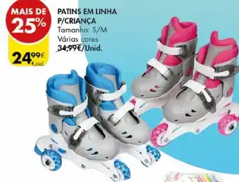 Pingo Doce Patins em Linha P/ Criança S/M promoção