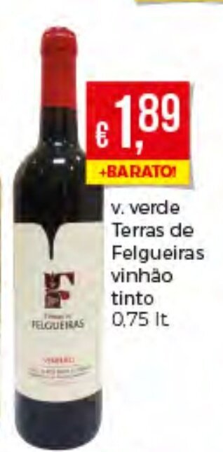 Bolama V. Verde Terras de Felgueiras Vinhão Tinto 0,75lt promoção