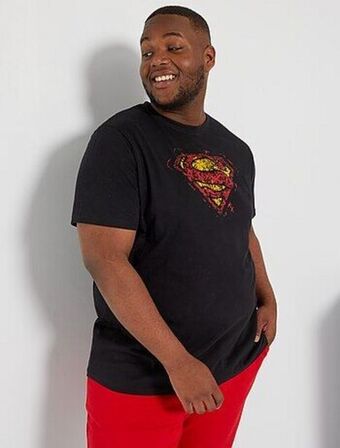 T-shirt 'super-homem' em jersey