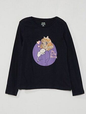 T-shirt estampada de manga comprida