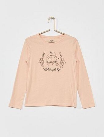 Kiabi T-shirt de algodão estampada promoção