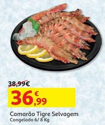 Auchan Camarão tigre selvagem congelado 6/8 kg promoção