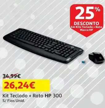 Auchan Kit teclado + rato s/ fios hp promoção
