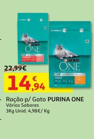 Auchan Ração p/ gato purina one promoção