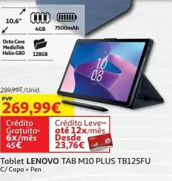 Auchan Tablet lenovo tab m10 fhd plus tb1 c/ capa + pen promoção