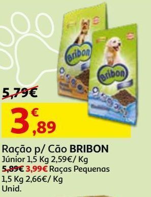 Auchan Ração cão bribon promoção