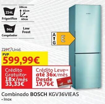 Auchan Combinado bosch inox kgv36vieas promoção