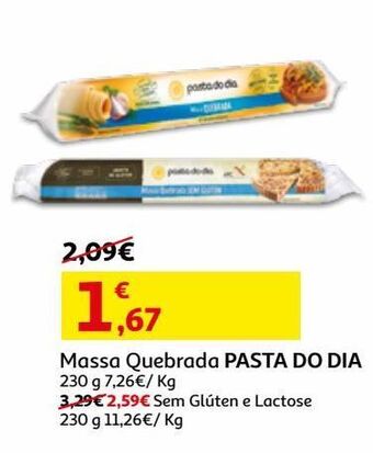 Massa quebrada pasta do dia