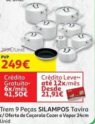 Auchan Trem 9 peças tavira silampos +caçarola 24cm promoção