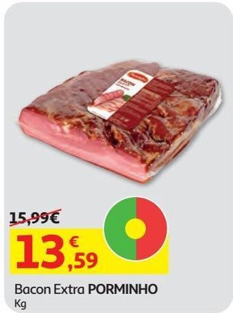 Auchan Bacon extra porminho kg promoção