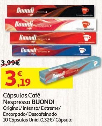 Cápsulas café buondi