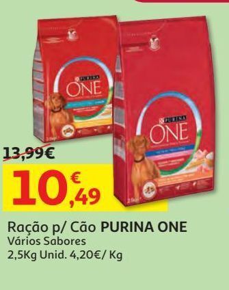 Auchan Ração p/ cão purina one promoção