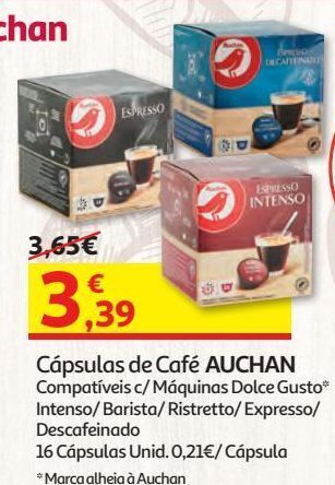 Auchan Cápsulas café dg auchan promoção