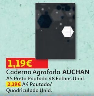 Auchan Caderno agrafado a5 auchan promoção