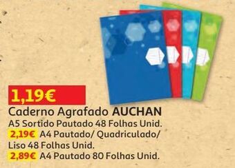 Auchan Caderno agrafado a5 auchan promoção