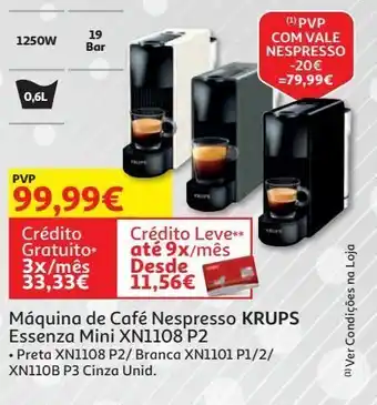 Auchan Máquina de cafe nespresso krups promoção