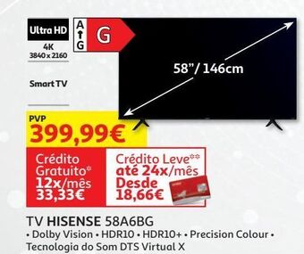 Tv hisense 58a6bg
