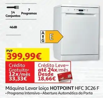 Auchan Maquina lavar loiça hotpoint branco hfc 3c26 f promoção